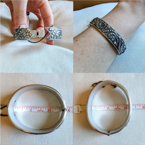 Vintage Silver Colored Costume Bracelet Lot - Picture 3 of 5